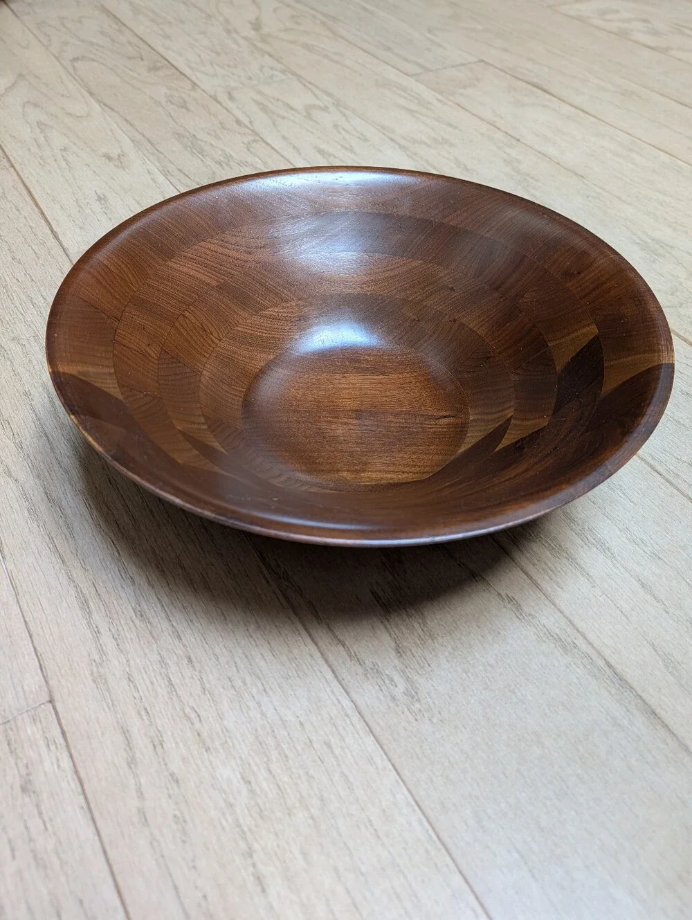 vintage mid century modern VERMILLION walnut bowl mcm